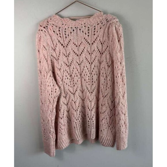 Lane Bryant Women’s Tunic Knit Pullover Open Stitch Sweater Pink Size 18/20 - Picture 6 of 12